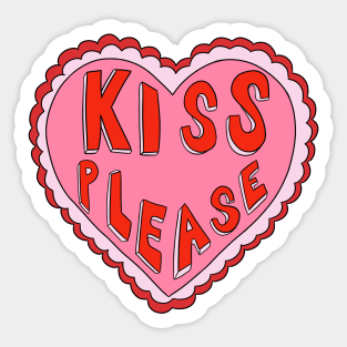 kiss please valentines days heart Sticker